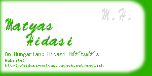 matyas hidasi business card